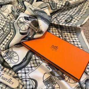 Hermès Paris “Les Voitures Nouvelles" Vintage Scarf